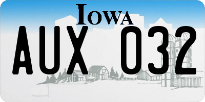 IA license plate AUX032