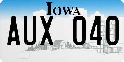 IA license plate AUX040