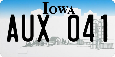 IA license plate AUX041