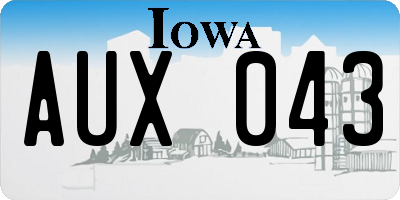 IA license plate AUX043