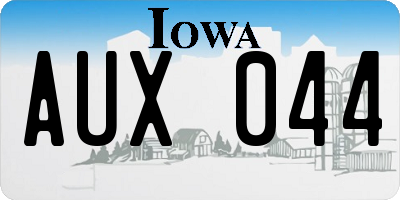 IA license plate AUX044
