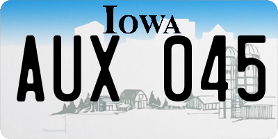 IA license plate AUX045