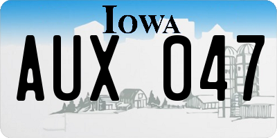 IA license plate AUX047
