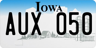 IA license plate AUX050