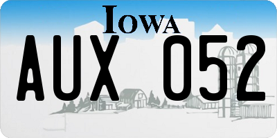 IA license plate AUX052