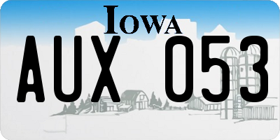 IA license plate AUX053