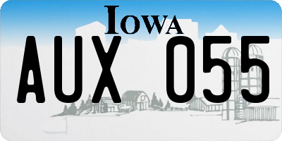 IA license plate AUX055