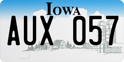 IA license plate AUX057