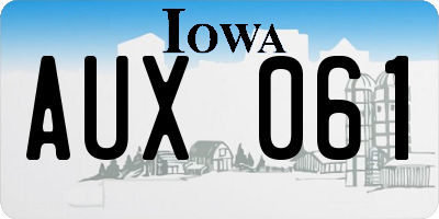 IA license plate AUX061