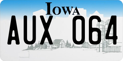 IA license plate AUX064