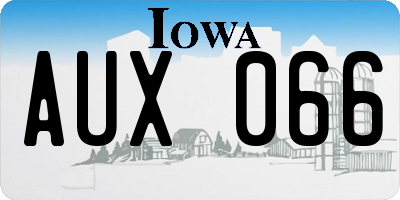 IA license plate AUX066