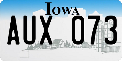 IA license plate AUX073