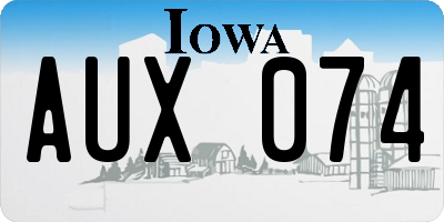 IA license plate AUX074