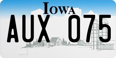 IA license plate AUX075