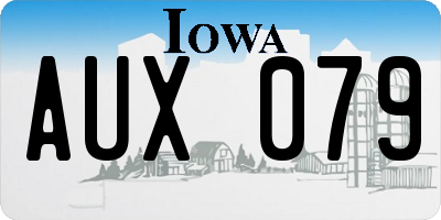 IA license plate AUX079