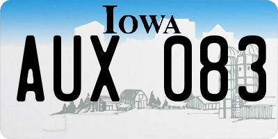 IA license plate AUX083