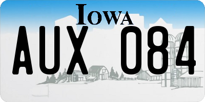 IA license plate AUX084