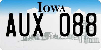 IA license plate AUX088