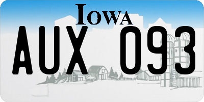 IA license plate AUX093