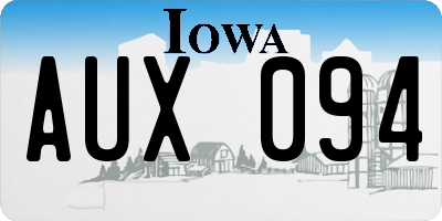 IA license plate AUX094