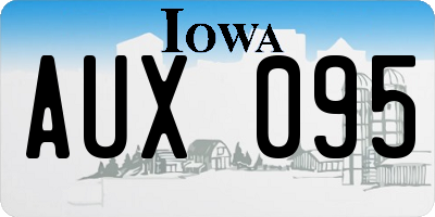 IA license plate AUX095