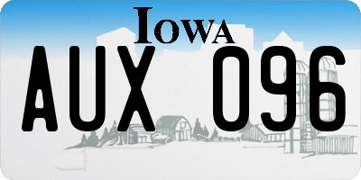 IA license plate AUX096