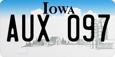 IA license plate AUX097