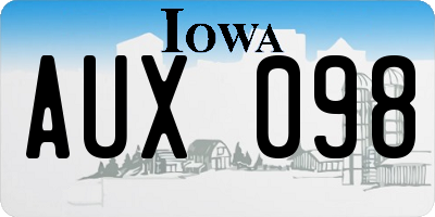IA license plate AUX098