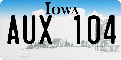 IA license plate AUX104