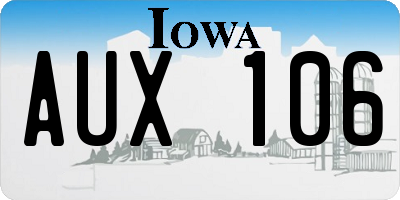 IA license plate AUX106