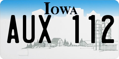 IA license plate AUX112