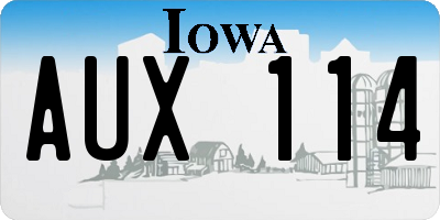 IA license plate AUX114