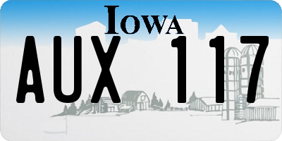 IA license plate AUX117