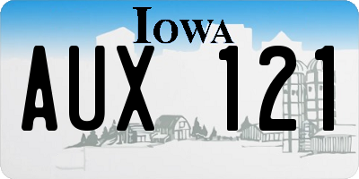 IA license plate AUX121