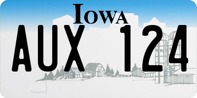 IA license plate AUX124
