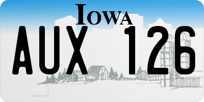 IA license plate AUX126