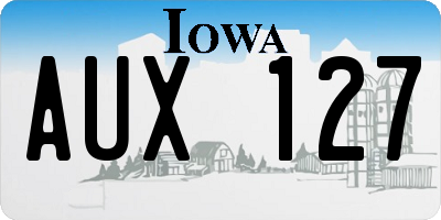 IA license plate AUX127