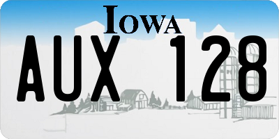 IA license plate AUX128