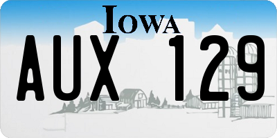 IA license plate AUX129