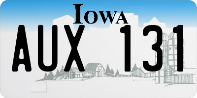 IA license plate AUX131