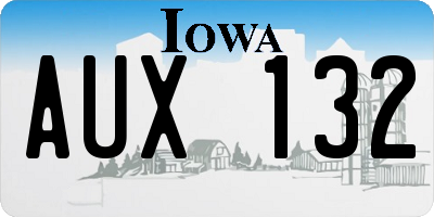 IA license plate AUX132