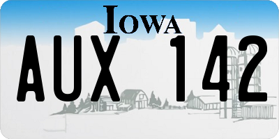 IA license plate AUX142
