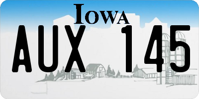 IA license plate AUX145