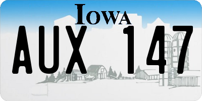IA license plate AUX147