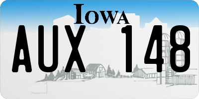 IA license plate AUX148