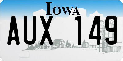 IA license plate AUX149