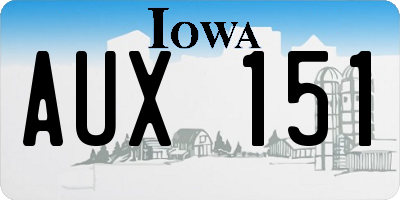 IA license plate AUX151