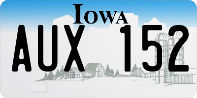 IA license plate AUX152