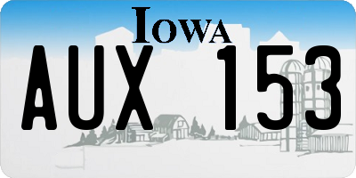 IA license plate AUX153
