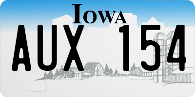 IA license plate AUX154